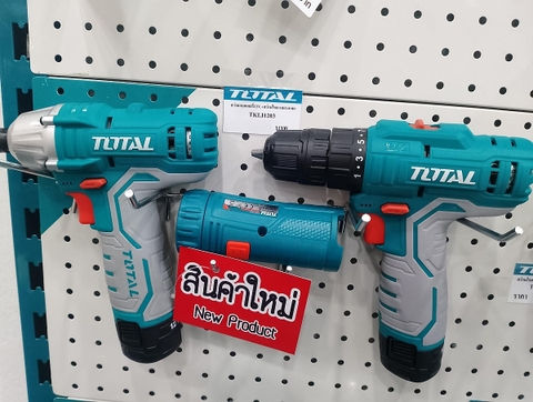 Bộ Combo Máy Siết Vít Pin, Khoan Pin Và Đèn Pin 12V Total TKLI1203 xsafe