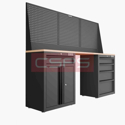 Tủ Dụng Cụ CSPS 183cm 2 Tủ Đen Đỏ Chuyên Nghiệp