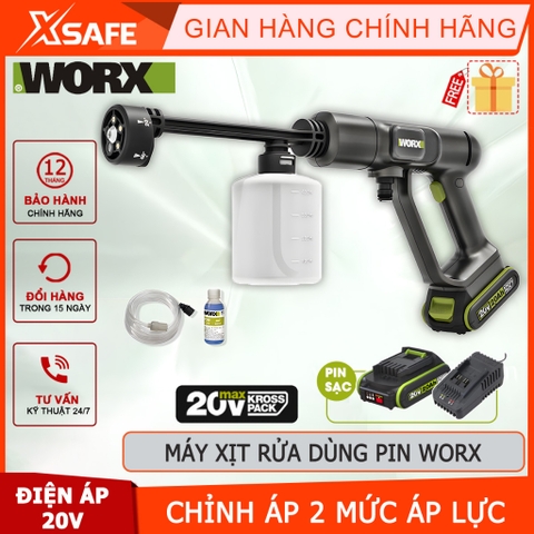 Máy xịt rửa xe cầm tay WORX WU623.9 dùng pin 20V