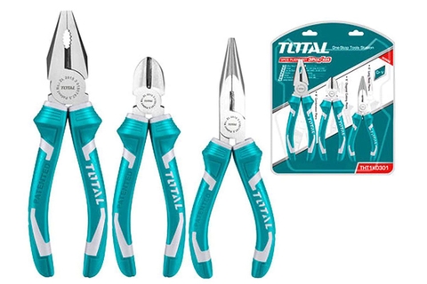 Bộ 3 Kềm Cắt, Kềm Răng Và Kềm Mỏ Dài TOTAL THT1K0301 chính hãng