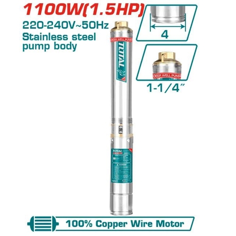 Máy Bơm Giếng Sâu 112m 1100W Total TWP511001