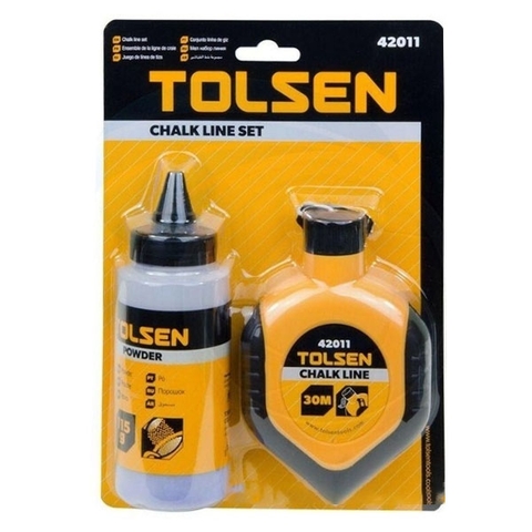 Cuộn dây phấn 30m có thước thủy Tolsen 42013