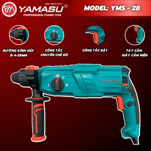 Máy Khoan Bê Tông - Đảo Chiều Ổ Than Yamasu YMS-28