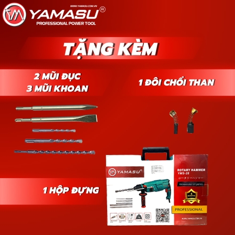 Máy Khoan Bê Tông - Đảo Chiều Ổ Than Yamasu YMS-28
