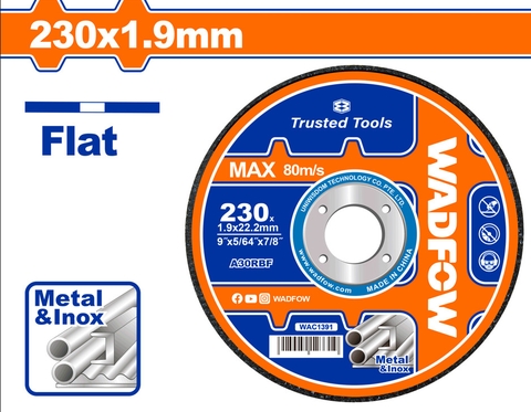 Đá cắt kim loại 230x1.9x22.2mm WadFow WAC1391