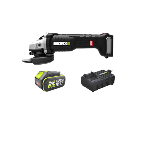 Máy Mài Góc Dùng Pin 20V (1 Pin 4.0Ah, 1 Sạc 6A) Worx WU806.14.6