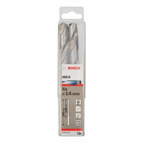 Mũi Khoan Sắt HSS-G 14mm (Hộp 4 Mũi) Bosch 2608585593