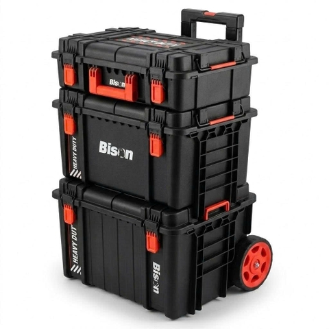 Thùng đồ nghề di động Bison 3in1 Combo 3 thùng kháng nước BS911421