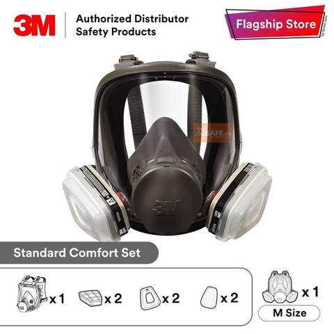 Bộ Mặt Nạ Phòng Độc 3M 6800 Kèm Phin Lọc 6001 + Tấm Lọc 5N11 + Nắp Giữ 501