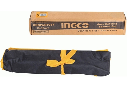 Bộ 6 cờ lê vòng miệng tự động 19-32mm INGCO HKSPAR1061 Xsafe