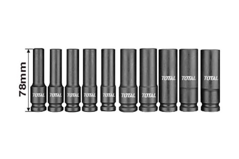 Bộ 10 đầu tuýp Deep Impact DR 1/2 inch Total THKISD12102L chất lượng