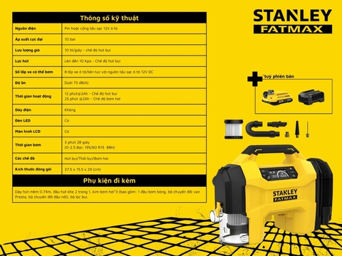Máy hút/thổi bụi/bơm hơi STANLEY Fatmax SL2015-001