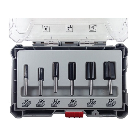 Bộ Mũi Phay Thẳng 6 Món (Mới) Bosch 2607017467