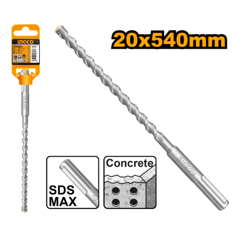 Mũi Khoan Bê Tông Đuôi Gài SDS Max 20 X 540mm INGCO DBH1242005