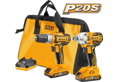Bộ máy khoan và máy vặn vít 20V Ingco CKLI2006 Xsafe