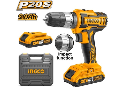 BỘ MÁY KHOAN BÚA DÙNG PIN 20V INGCO CIDLI200215 RẺ