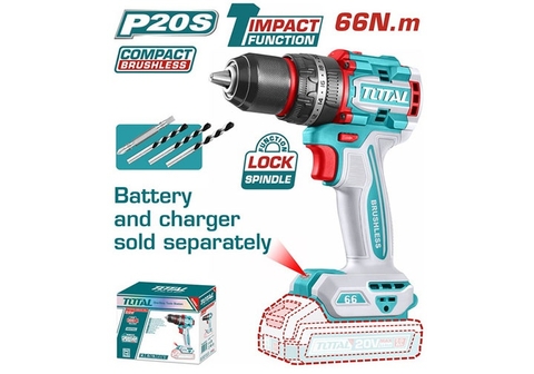 Máy Khoan Búa Không Chổi Than Dùng Pin 20V (không Kèm Pin & Sạc) Total TIDLI206681