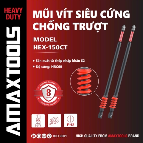 Mũi Vít Chống Trượt Amaxtools HEX-150CT
