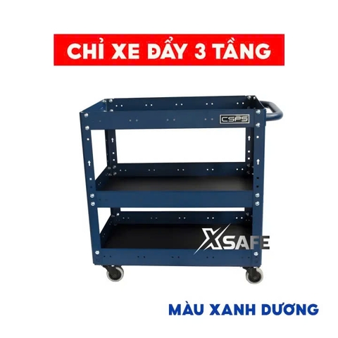 Xe Đẩy Đựng Đồ Nghề Di Động 3 Ngăn CSPS - Ngang 71cm có vách lưới & hộc kéo
