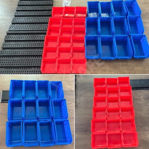 Giá đựng linh kiện đồ nghề treo tường Bison tổng 30 hộc đựng, liên kết chắc chắn, kèm vít treo tường