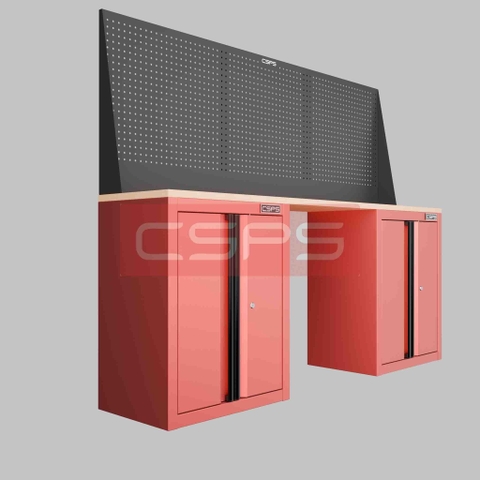 Tủ Dụng Cụ CSPS 183cm 2 Tủ Đen Đỏ Chuyên Nghiệp