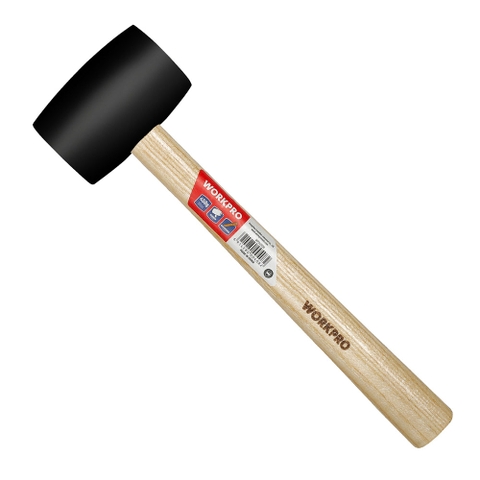 Búa Cao Su Đầu Đen Tay Gỗ 450gram Workpro WP241039