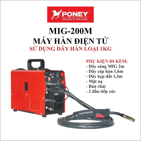 Máy hàn điện tử 3.7KVA PONEY MIG-200M