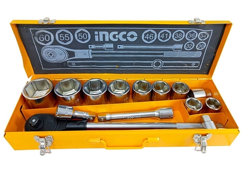 Bộ đầu tuýp có tay vặn 3/4'' 15 chi tiết INGCO HKTS034151