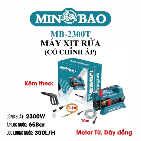 Máy xịt rửa chỉnh áp 2300W MINBAO MB-2300T