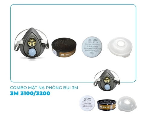 Bộ mặt nạ 3M HF52 + 3301K-100 + 7711 + 774