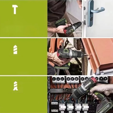 Máy khoan pin 3 chức năng motor không chổi than WORX WU369 chỉ thân máy