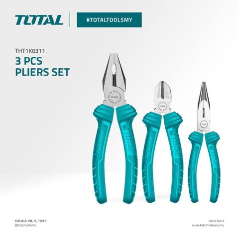 Bộ 3 kềm răng,cắt và mũi nhọn TOTAL THT1K0311