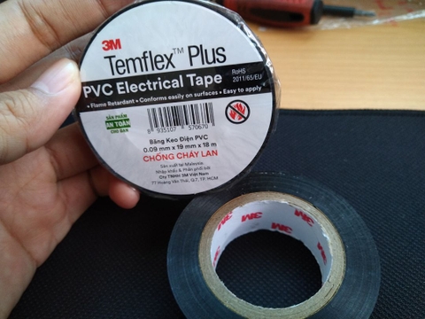 Băng Keo Điện 3M PVC 1505 Cách Điện 1Kv Chống Cháy