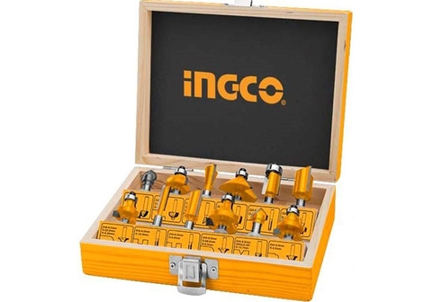 Bộ 12 mũi phay gỗ INGCO AKRT12141 6.3mm chính hãng
