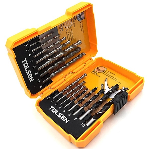 Bộ 16 mũi khoan gỗ - tường - sắt Tolsen 75628