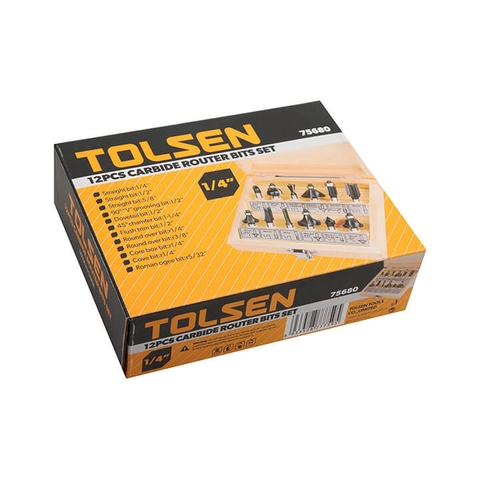 Bộ 12 mũi đánh phay Router Tolsen 75680