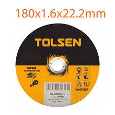 Đĩa cắt sắt & inox mỏng 180x1.6x22.2mm Tolsen 76105