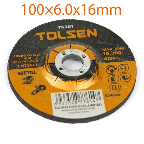 Đĩa mài sắt 100x6,0x16mm Tolsen 76301