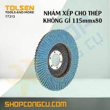 Nhám xếp cho thép không rỉ 115mm*80# hãng Tolsen 77313