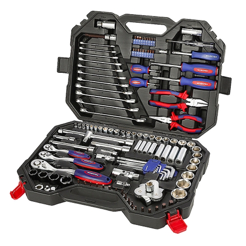 Bộ công cụ cơ khí 123 chi tiết có hộp đựng Workpro WP202533