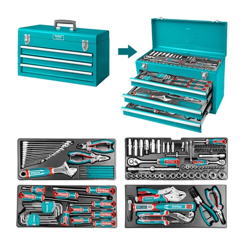 Bộ đồ Nghề 132 Chi Tiết Trong Hộp Sắt Total THPTCS71321