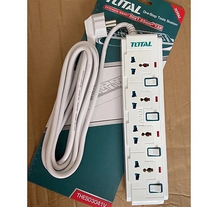 Ổ cắm điện 4 lỗ dài 3m TOTAL THES03041V Xsafe