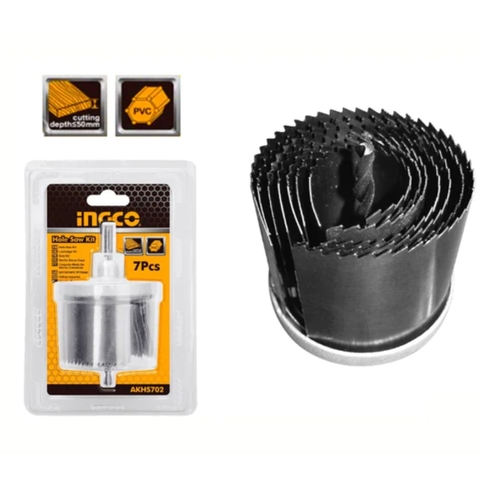 BỘ 7 MŨI KHOAN LỖ NHIỀU VÒNG 26-63MM INGCO AKHS702 chính hãng