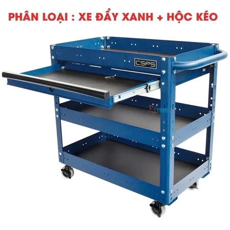 [Sale 8/8] Xe Đẩy Dụng Cụ CSPS 3 Tầng 71cm Xanh Dương