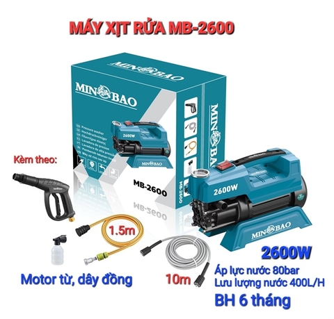 Máy xịt rửa cao áp 2600W MINBAO MB-2600