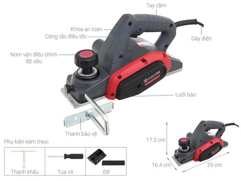 Máy bào gỗ cầm tay 550W Kyocera AHL83