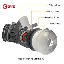 Mặt Nạ Phòng Độc EFIRE E62 Trọn Bộ (phin lọc hữu cơ)
