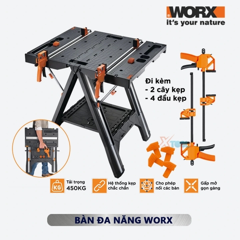 Bàn thao tác đa chức năng WX051 Worx Orange