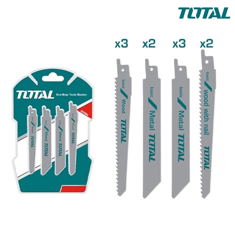 Bộ 10 lưỡi cưa kiếm cắt gỗ có đinh và kim loại TOTAL  TRSB1001