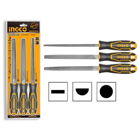 Bộ Giũa Thép 3 Chi Tiết INGCO HKTFS1308